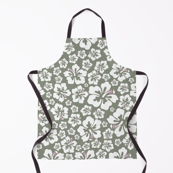 Item preview, White Hibiscus with Sage Green Background Pattern designed and sold by ottrain.