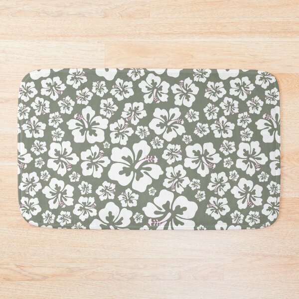 Item preview, White Hibiscus with Sage Green Background Pattern designed and sold by ottrain.