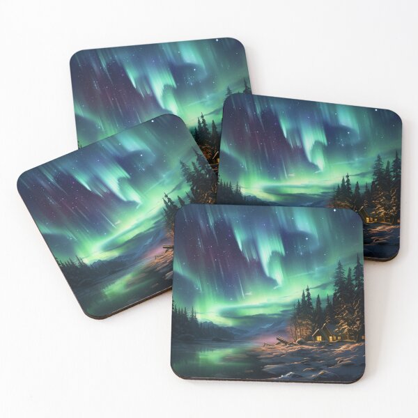 Item preview, Aurora Borealis Aurora Nothern Lights Winter Scene designed and sold by OliveAndSnow.