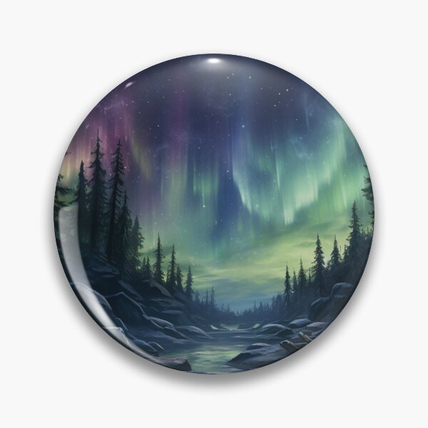 Item preview, Aurora Borealis Aurora Nothern Lights Winter Scene designed and sold by OliveAndSnow.