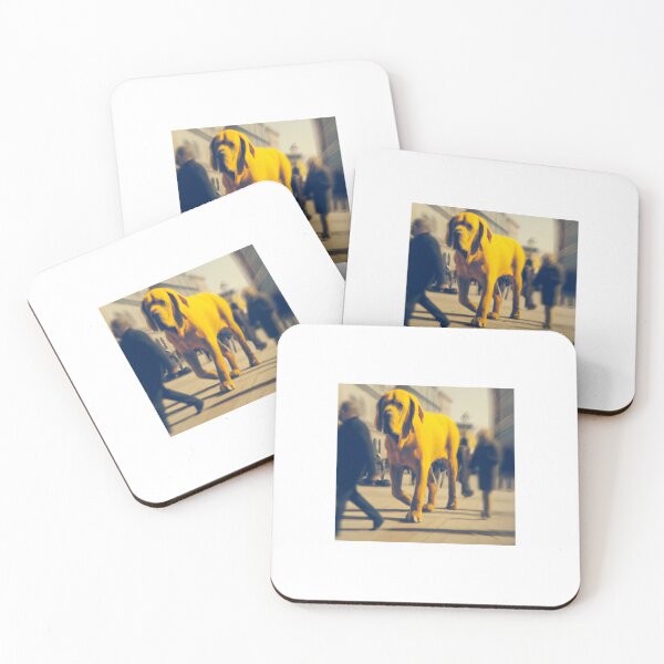 Item preview, A big yellow dog walks in the middle of the city designed and sold by art-pavvvuk.