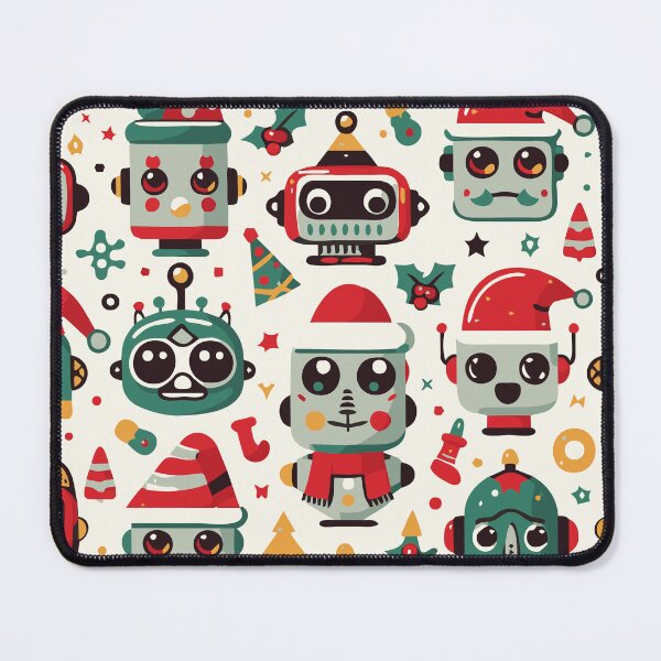 Item preview, Christmas Robot Heads Pattern designed and sold by ArtFactoryAI.