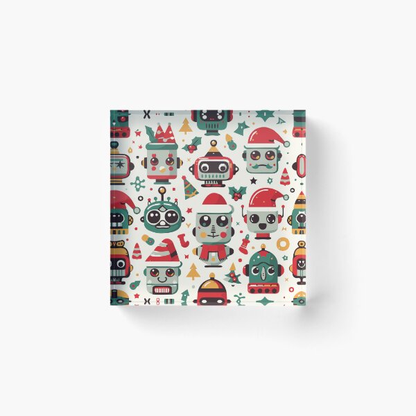 Item preview, Christmas Robot Heads Pattern designed and sold by ArtFactoryAI.