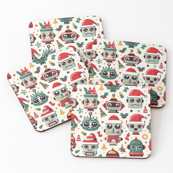 Item preview, Christmas Robot Heads Pattern designed and sold by ArtFactoryAI.