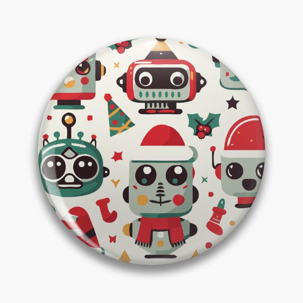 Item preview, Christmas Robot Heads Pattern designed and sold by ArtFactoryAI.