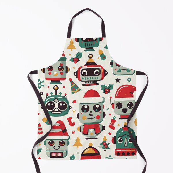 Item preview, Christmas Robot Heads Pattern designed and sold by ArtFactoryAI.