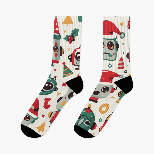 Item preview, Christmas Robot Heads Pattern designed and sold by ArtFactoryAI.
