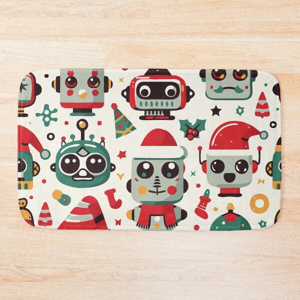 Item preview, Christmas Robot Heads Pattern designed and sold by ArtFactoryAI.