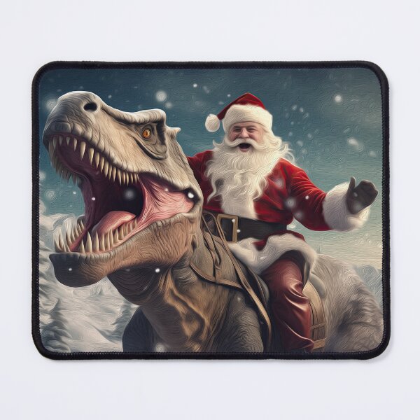 Item preview, Santa riding a dinosaur designed and sold by OlmArtify.