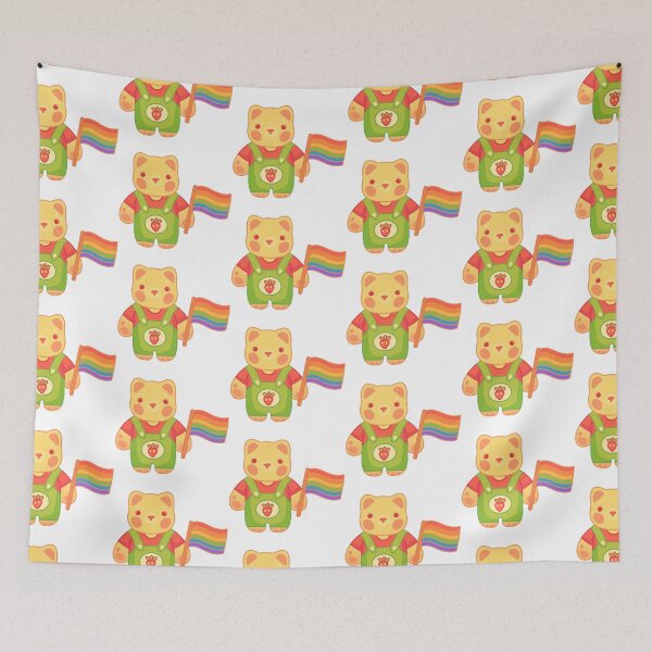 Item preview, lgbtq+ strawberry farmer bear  designed and sold by Taya's Studio.