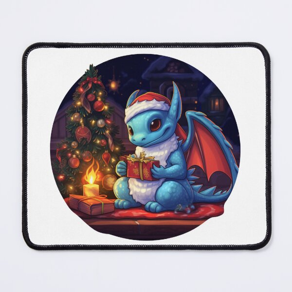 Item preview, Blue Christmas Dragon Holding Present designed and sold by CreationByLadyV.
