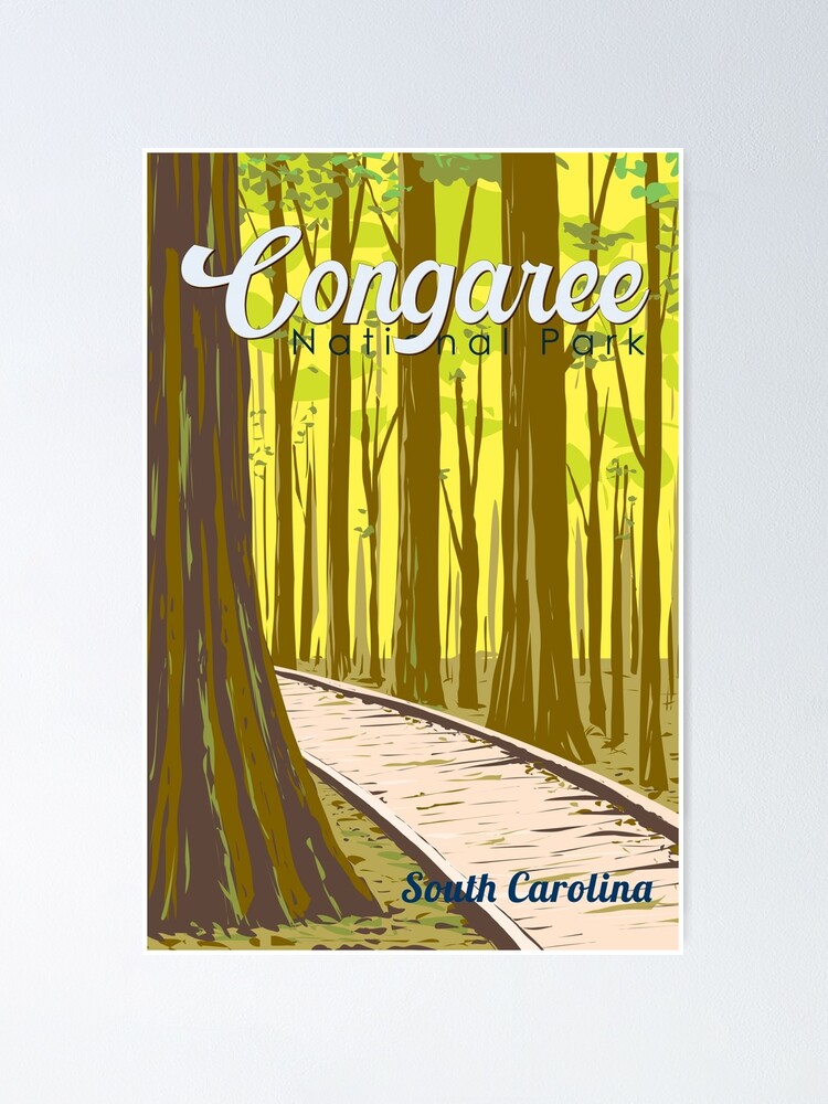 Thumbnail 1 of 3, Poster, Congaree National Park Illustration Travel Art Vintage designed and sold by KrisSidDesigns.