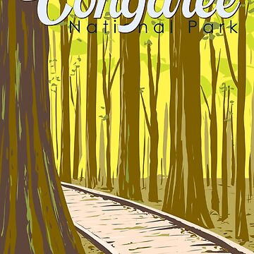 Artwork thumbnail, Congaree National Park Illustration Travel Art Vintage by KrisSidDesigns