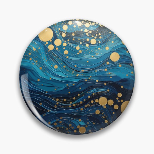 Item preview, Waves in Blue and Gold designed and sold by JoanNinjaHen.
