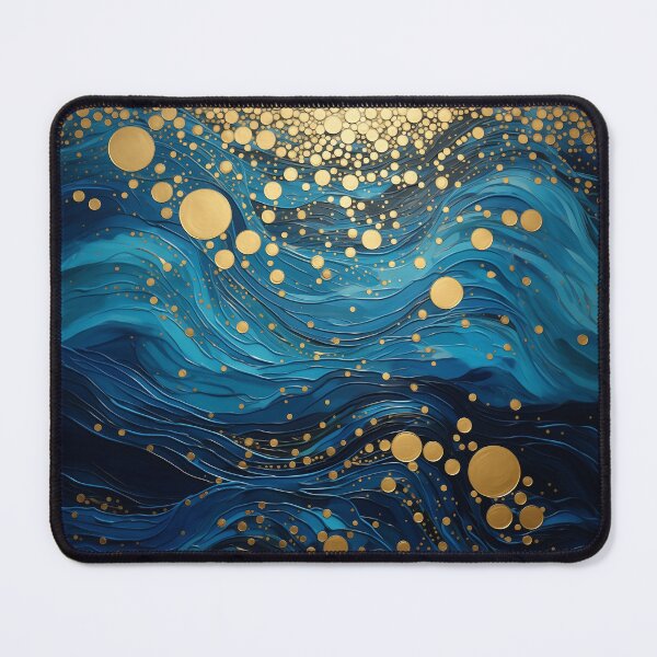 Item preview, Waves in Blue and Gold designed and sold by JoanNinjaHen.