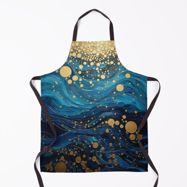Item preview, Waves in Blue and Gold designed and sold by JoanNinjaHen.