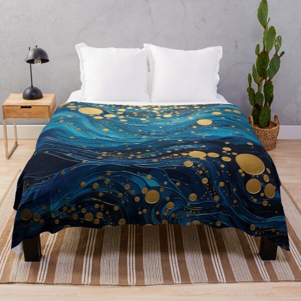 Item preview, Waves in Blue and Gold designed and sold by JoanNinjaHen.