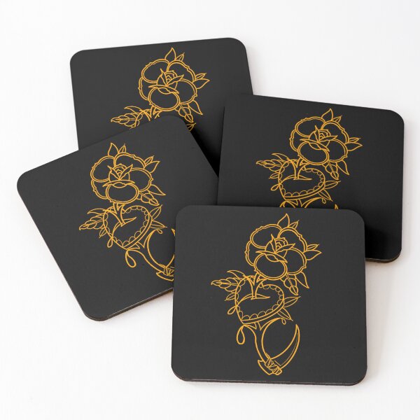 Aperçu de l'œuvre Flash rose traditionnel en forme de faucheuse d'or créée et vendue par ReaperRoseCo.