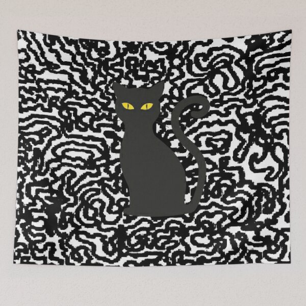 Item preview, Black cat- Black and White backround designed and sold by zorkaa1.