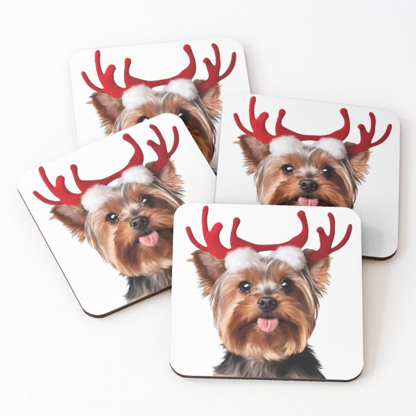 Item preview, Yorkie Reindeer designed and sold by ColourCove .