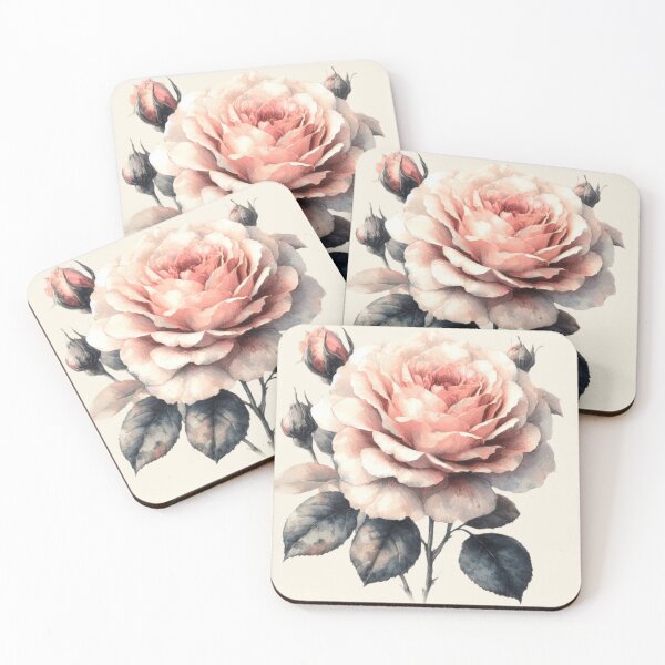 Item preview, Watercolor Rose Blossom - Rose Study - Taupe Background designed and sold by Star-Fragment.