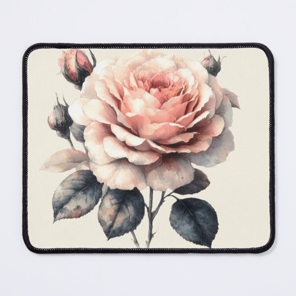Item preview, Watercolor Rose Blossom - Rose Study - Taupe Background designed and sold by Star-Fragment.