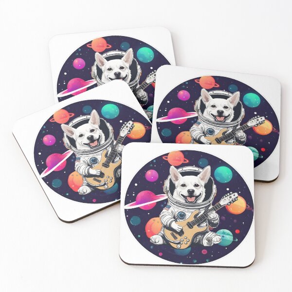 Item preview, GUITARIST SPACE DOG 1 – astronaut dog – space dog - cosmonaut dog- rock dog designed and sold by Musicians-world.