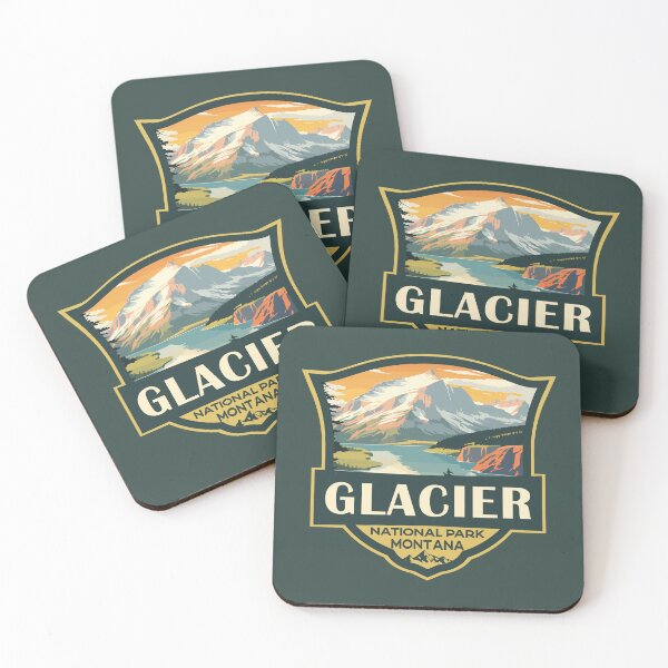 Item preview, Glacier National Park Illustration Retro Badge designed and sold by KrisSidDesigns.
