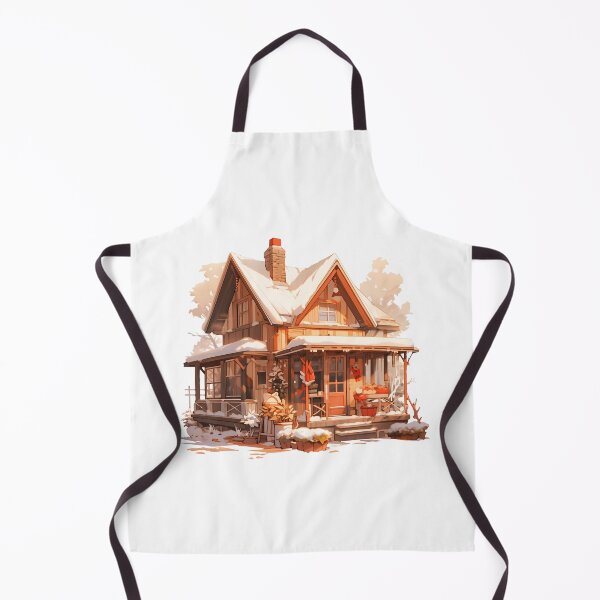 Item preview, Cozy Cute Cottage in Snow in Cottagecore and Rustic Style designed and sold by CozyKawaiiArt.