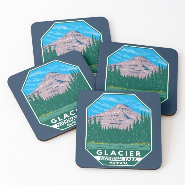 Item preview, Glacier National Park Montana Travel Art Emblem designed and sold by KrisSidDesigns.