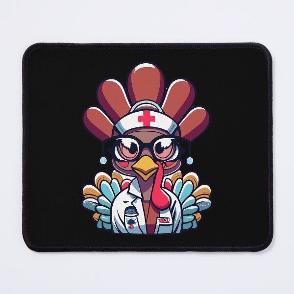 Item preview, Funny Thanksgiving Turkey Nurse In Glasses designed and sold by MonkaDesigns.