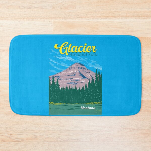 Item preview, Glacier National Park Illustration Travel Art Vintage designed and sold by KrisSidDesigns.