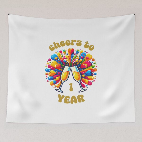 Item preview, Cheers to 1 year Anniversary Celebrating designed and sold by 4TeeToo.