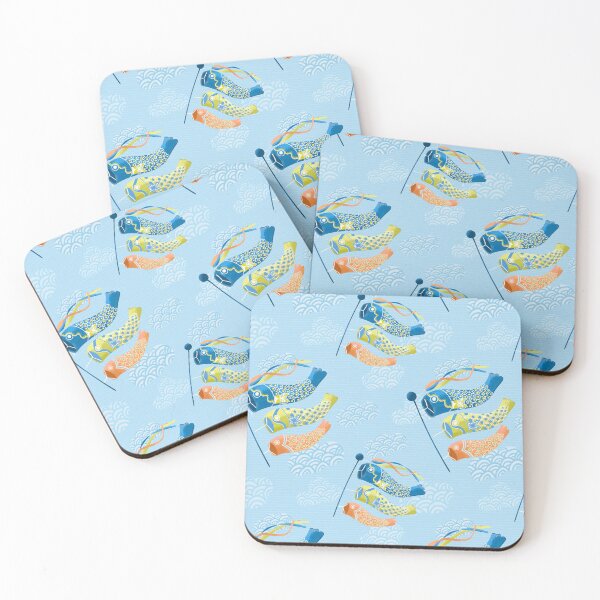 Item preview, Children's Day in Japan Koinobori Fish Kites Flying in the Sky |Blue, Green, and Orange designed and sold by eloulamb.