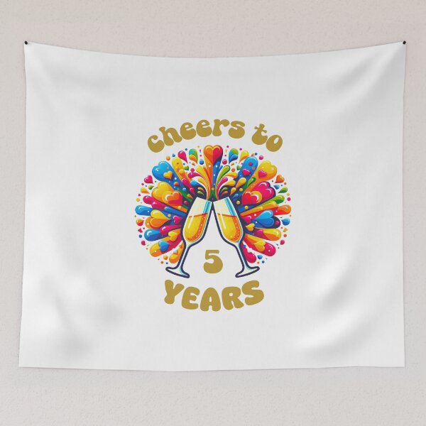 Item preview, Cheers to 5 years Anniversary Celebrating designed and sold by 4TeeToo.