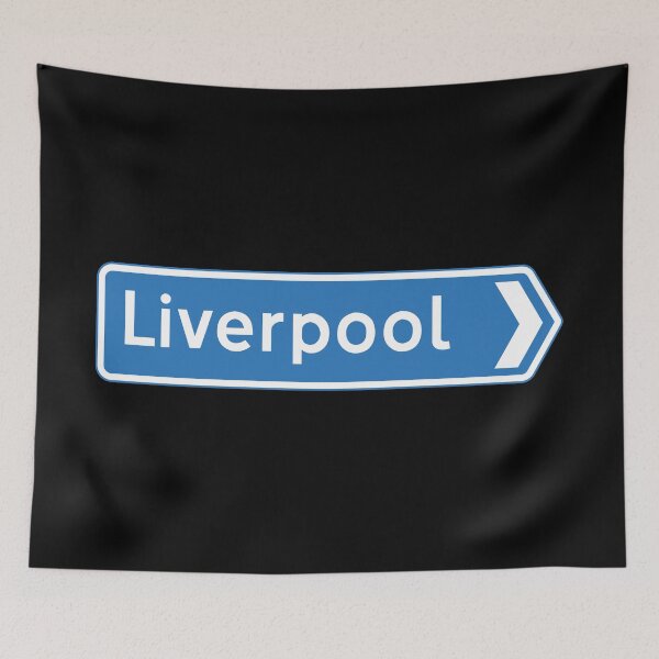 Item preview, Liverpool Bound - Blue Motorway Sign designed and sold by WilliamsonMedia.