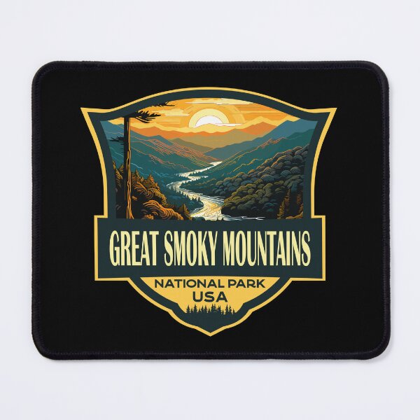 Item preview, Great Smoky Mountains National Park Illustration Retro Badge designed and sold by KrisSidDesigns.
