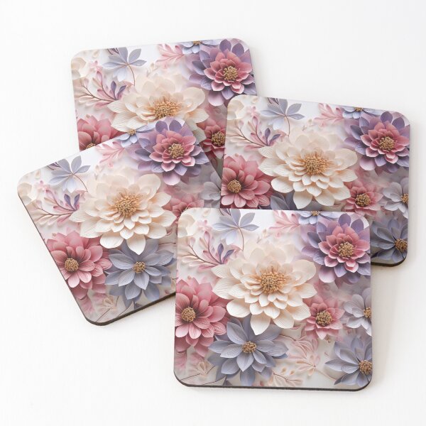 Item preview, Delicate pastel flowers forming an intricate repeating pattern designed and sold by alexrow.
