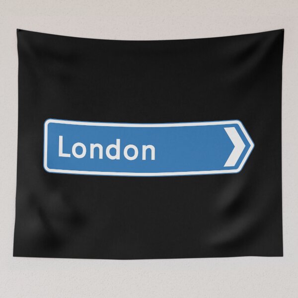 Item preview, London Bound - Blue Motorway Sign designed and sold by WilliamsonMedia.