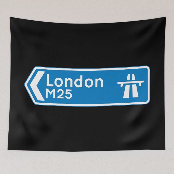 Item preview, London Bound - Blue M25 Motorway Sign designed and sold by WilliamsonMedia.