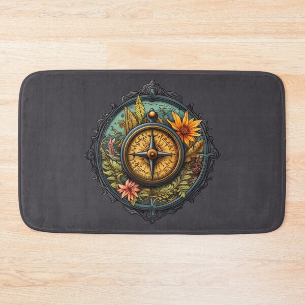 Item preview, Floral Compass Elegance Ornate Design with Dark Grey Border designed and sold by meganohm.