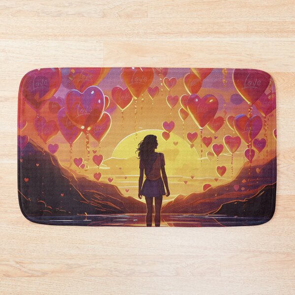 Item preview, Sunset Reflections of Romantic Love Heart Balloons. designed and sold by inkArtistryfine.