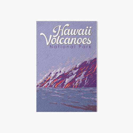 Vista previa del artículo con la obra «Ilustración del Parque Nacional de los Volcanes de Hawaii Arte de viaje Vintage», diseñado y vendido por KrisSidDesigns.