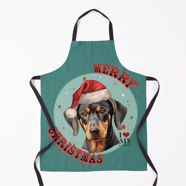 Item preview, Merry Christmas black and tan dachshund  designed and sold by LorrieBee.