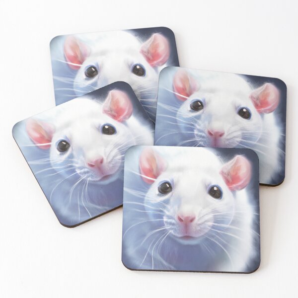 Item preview, fluffy white rat designed and sold by mindgoop.