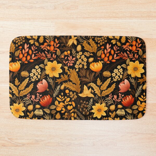 Item preview, Autumn bouquet of leaves and flowers, fantastic, colorful tile, pattern designed and sold by LuckyFamily.