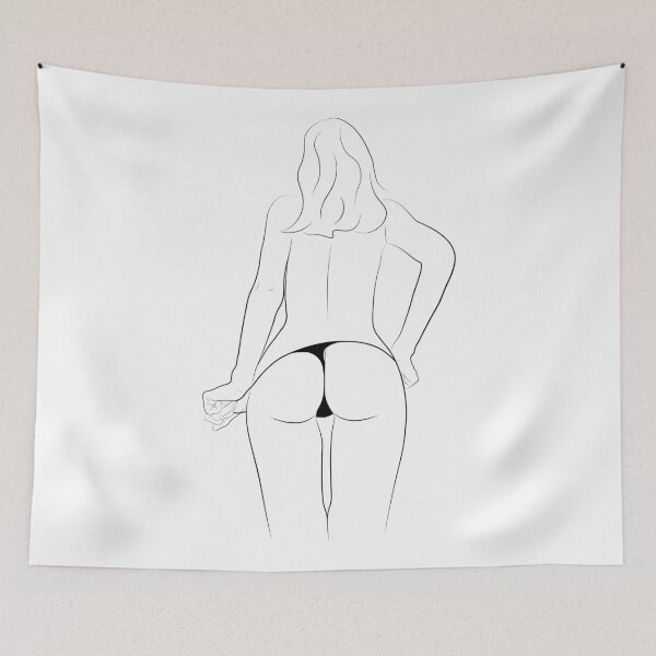 Item preview, Panties Down Nude Girl Ass Undressing Line Art designed and sold by dk-design85.