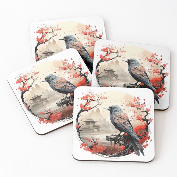 Item preview, Crow in Red Bloom designed and sold by CalyCollab.