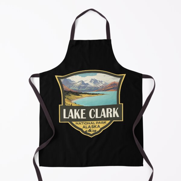 Item preview, Lake Clark National Park Illustration Retro Badge designed and sold by KrisSidDesigns.