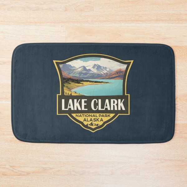 Item preview, Lake Clark National Park Illustration Retro Badge designed and sold by KrisSidDesigns.